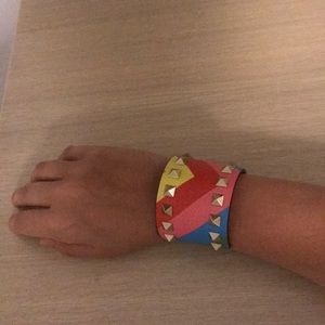 Valentino striped rock stud bracelet.